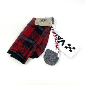 Vans Socks Black White Gray Red Men's Size Skateboarding 2 Pack VN0A5HGC14A